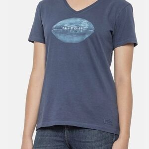Life Is Good Masterpiece Football Darkest Blue SS Crusher Graphic Tee Size XXXL